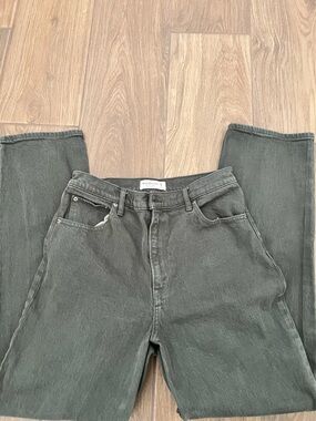 Abercrombie & Fitch  Washed Olive Green Relaxed Jeans